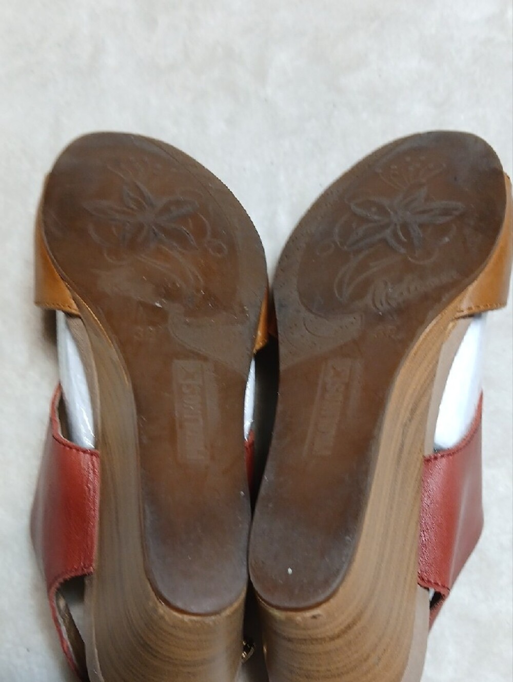 PIKOLINOS Two-Tone Brown and Tan Leather Slingback Sandals Size 38 - Picture 5 of 6